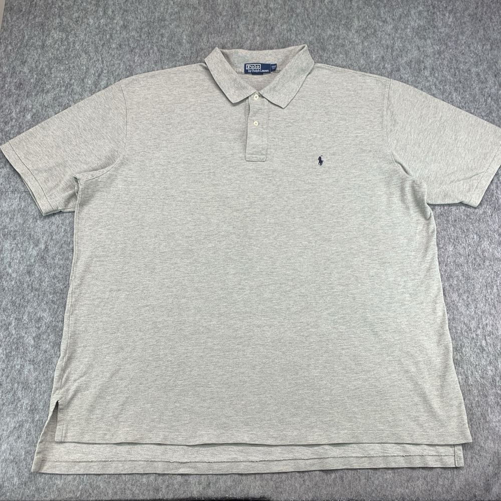 VTG Polo Ralph Lauren Gray Polo Shirt 100% Cotton Size 3XLT (TALL)